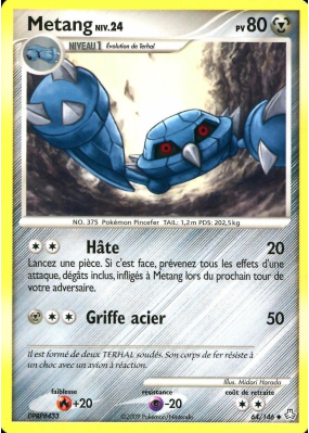 Carte Pokémon Metang 64/146 Peu commune Éveil des Légendes