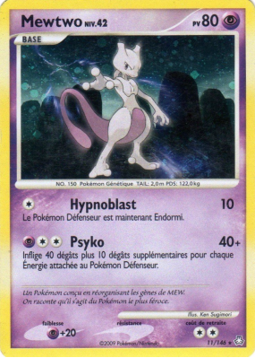 Carte Pokémon Mewtwo 11/146 Holographique Éveil des Légendes