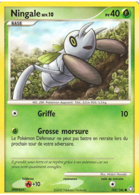 Carte Pokémon Ningale 108/146 Commune Éveil des Légendes