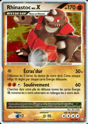Carte Pokémon Rhinastoc NIV.X 145/146 NIV.X Éveil des Légendes