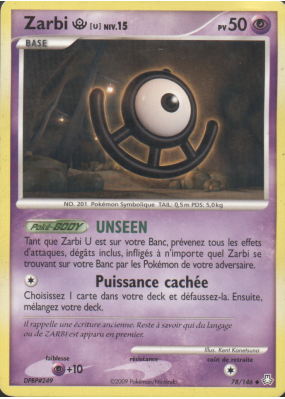 Carte Pokémon Zarbi U 78/146 Peu commune Éveil des Légendes