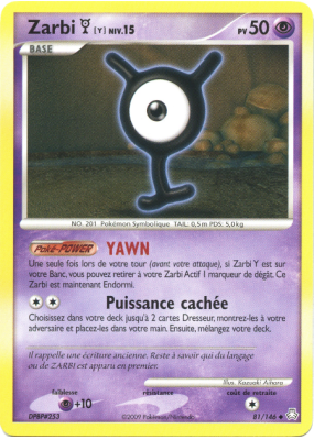 Carte Pokémon Zarbi Y 81/146 Peu commune Éveil des Légendes