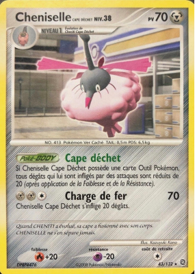 Carte Pokémon Cheniselle Cape Déchet 43/132 Rare Merveilles Secrètes