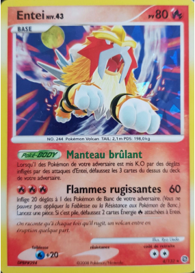 Carte Pokémon Entei 4/132 Holographique Merveilles Secrètes