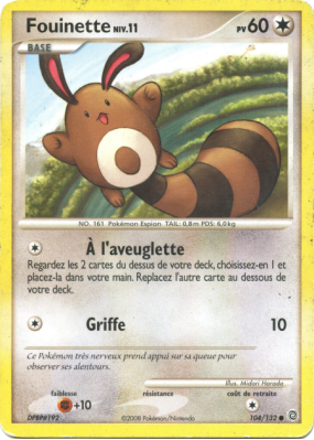 Carte Pokémon Fouinette 104/132 Commune Merveilles Secrètes