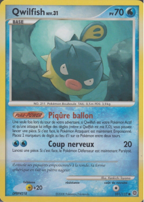 Carte Pokémon Qwilfish 101/132 Commune Merveilles Secrètes