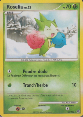 Carte Pokémon Roselia 62/132 Peu commune Merveilles Secrètes