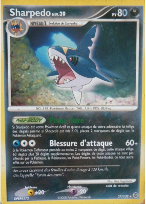 Carte Pokémon Sharpedo 37/132 Rare Merveilles Secrètes
