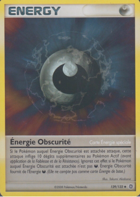 Carte Pokémon Énergie Obscurité 129/132 Peu commune Merveilles Secrètes