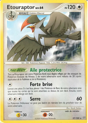 Carte Pokémon Etouraptor 27/100 Rare Tempête