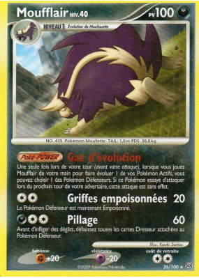 Carte Pokémon Moufflair 26/100 Rare Tempête