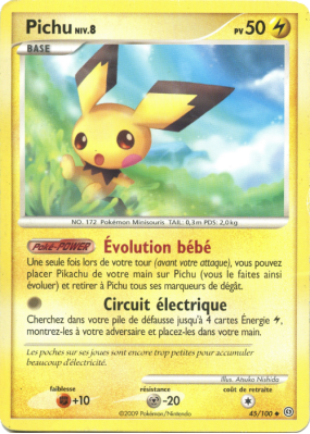 Carte Pokémon Pichu 45/100 Commune Tempête