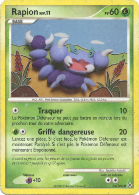 Carte Pokémon Rapion 73/100 Commune Tempête