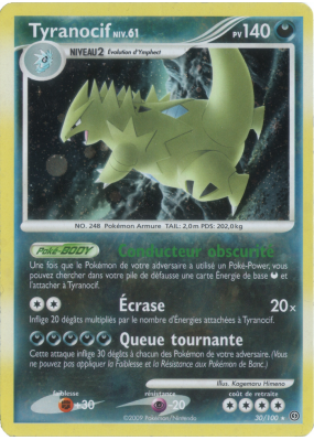 Carte Pokémon Tyranocif 30/100 Rare Tempête