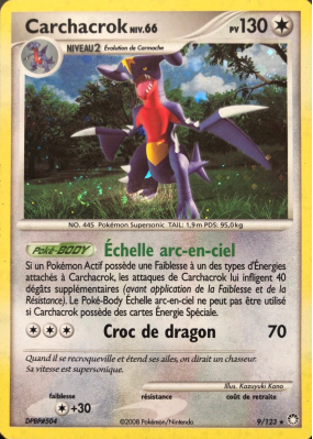 Carte Pokémon Carchacrok 9/123 Holographique Trésors Mystérieux