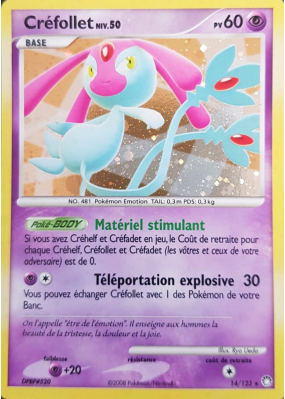 Carte Pokémon Créfollet 14/123 Holographique Trésors Mystérieux