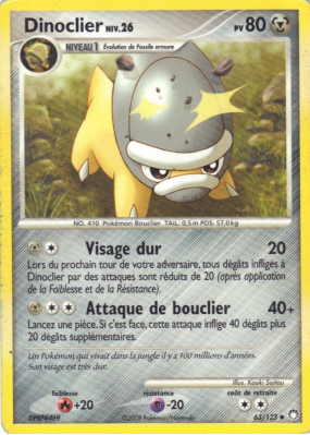 Carte Pokémon Dinoclier 63/123 Peu commune Trésors Mystérieux
