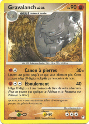 Carte Pokémon Gravalanch 51/123 Peu commune Trésors Mystérieux