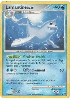 Carte Pokémon Lamantine 45/123 Peu commune Trésors Mystérieux
