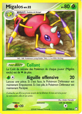 Carte Pokémon Migalos 20/123 Rare Trésors Mystérieux