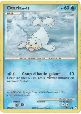 Carte Pokémon Otaria 97/123 Commune Trésors Mystérieux