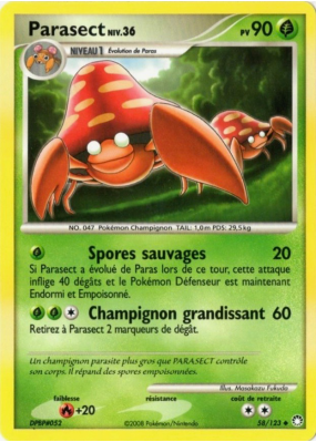 Carte Pokémon Parasect 58/123 Peu commune Trésors Mystérieux