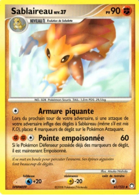 Carte Pokémon Sablaireau 61/123 Peu commune Trésors Mystérieux