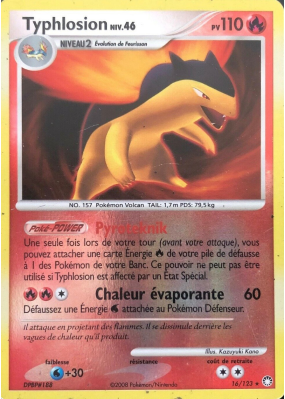 Carte Pokémon Typhlosion 16/123 Holographique Trésors Mystérieux