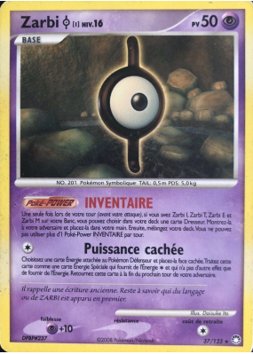 Carte Pokémon Zarbi I 37/123 Rare Trésors Mystérieux