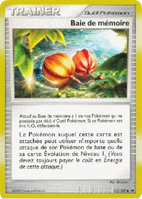 Carte Pokémon Baie de mémoire 110/127 Peu commune Platine (JCC)