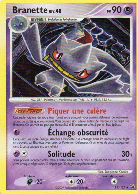 Carte Pokémon Branette 19/127 Rare Platine (JCC)