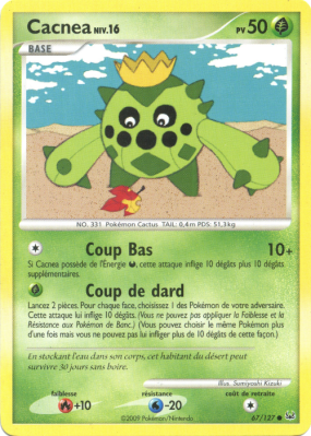 Carte Pokémon Cacnea 67/127 Commune Platine (JCC)