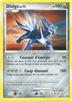 Carte Pokémon Dialga 23/127 Rare Platine (JCC)