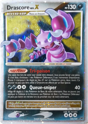 Carte Pokémon Drascore NIV.X 123/127 NIV.X Platine (JCC)