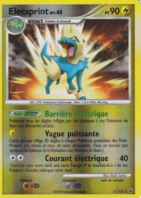 Carte Pokémon Elecsprint 11/127 Holographique Platine (JCC)