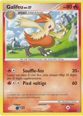 Carte Pokémon Galifeu 45/127 Peu commune Platine (JCC)