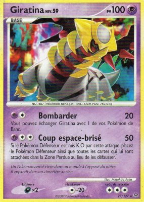 Carte Pokémon Giratina 27/127 Rare Platine (JCC)