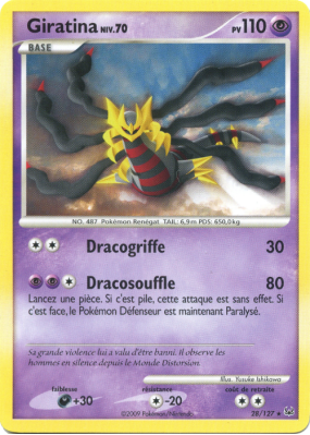 Carte Pokémon Giratina 28/127 Rare Platine (JCC)