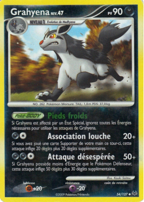 Carte Pokémon Grahyena 54/127 Peu commune Platine (JCC)