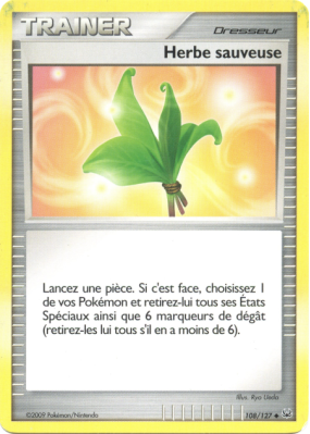 Carte Pokémon Herbe sauveuse 108/127 Peu commune Platine (JCC)