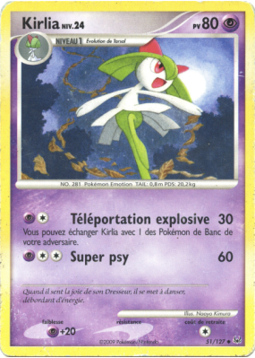 Carte Pokémon Kirlia 51/127 Peu commune Platine (JCC)