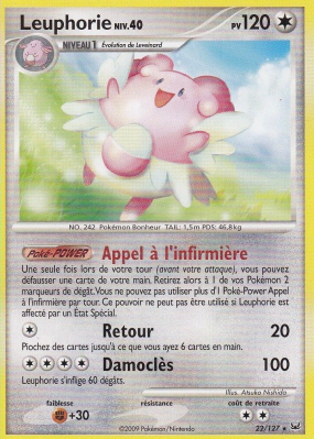 Carte Pokémon Leuphorie 22/127 Rare Platine (JCC)