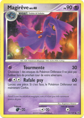 Carte Pokémon Magirêve 55/127 Peu commune Platine (JCC)