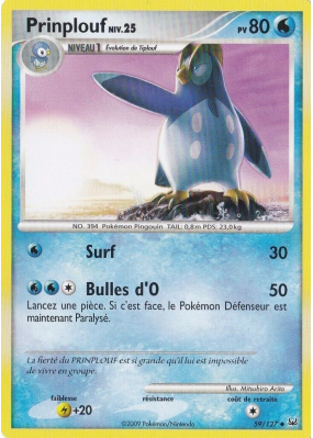Carte Pokémon Prinplouf 59/127 Peu commune Platine (JCC)