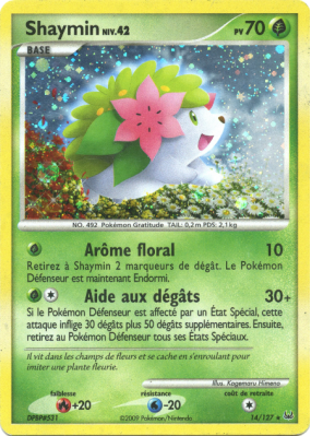 Carte Pokémon Shaymin 14/127 Holographique Platine (JCC)
