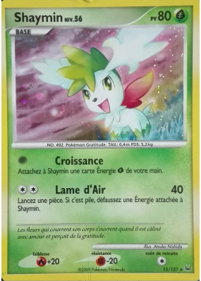 Carte Pokémon Shaymin 15/127 Holographique Platine (JCC)