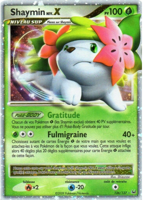 Carte Pokémon Shaymin NIV.X 126/127 NIV.X Platine (JCC)