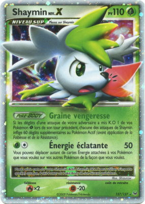 Carte Pokémon Shaymin NIV.X 127/127 NIV.X Platine (JCC)