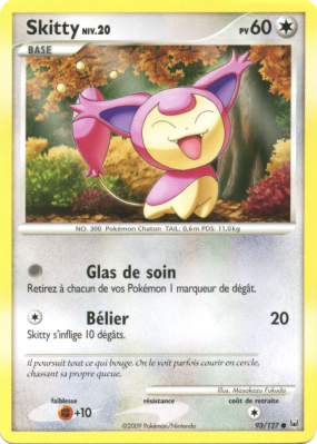Carte Pokémon Skitty 93/127 Commune Platine (JCC)