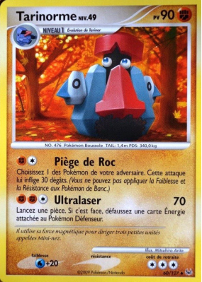 Carte Pokémon Tarinorme 60/127 Peu commune Platine (JCC)